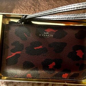 Coach Leopard print wristlet
